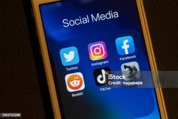 Social Media Apps Stock Photo - Download Image Now - TikTok, Social Media, Mobile App