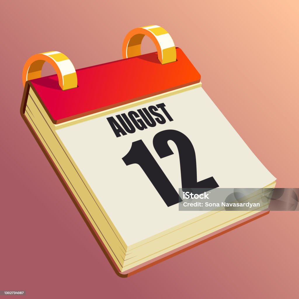 Aug12th August 12 Stock Illustration - Download Image Now - August, Business ...