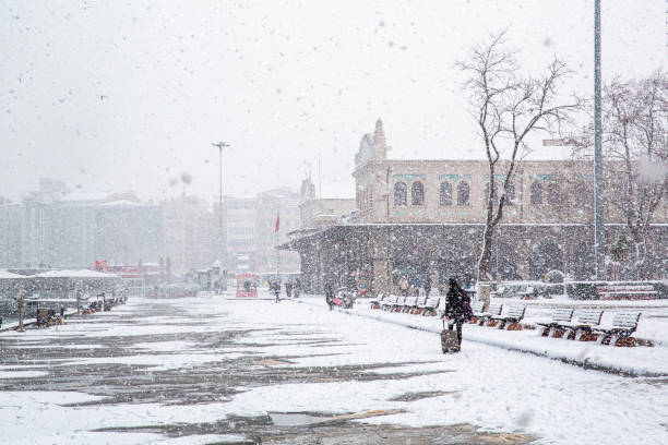 istock human walking on a snowy day 1302734119