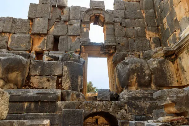 Photo of Ruins of ancient Greek-Roman theatre of Myra in Demre, Antalya province in Turkey