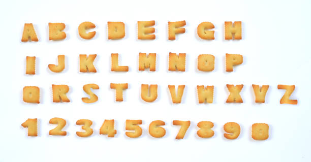 istock biscuit or cracker ABC letter alphabet isolated on white background. 1302741731