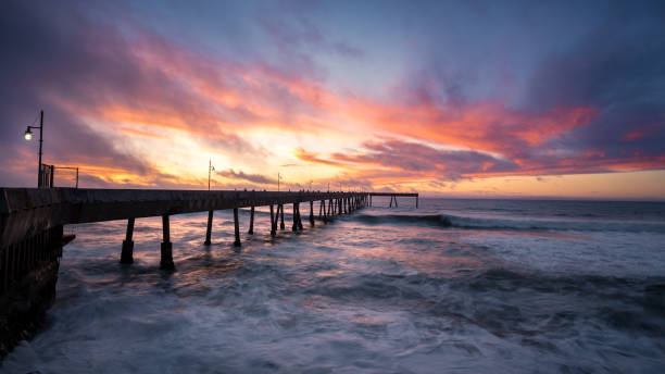 istock Fiery Sunset at Pacifica Municipal Pier 1302742632