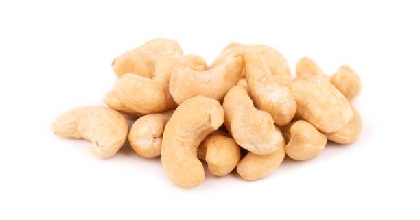 istock Cashew nuts isolated on white background. Roasted cashew nuts. 1302744635
