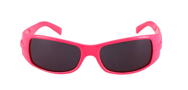 istock Children's pink sunglasses isolated on white 1302744813