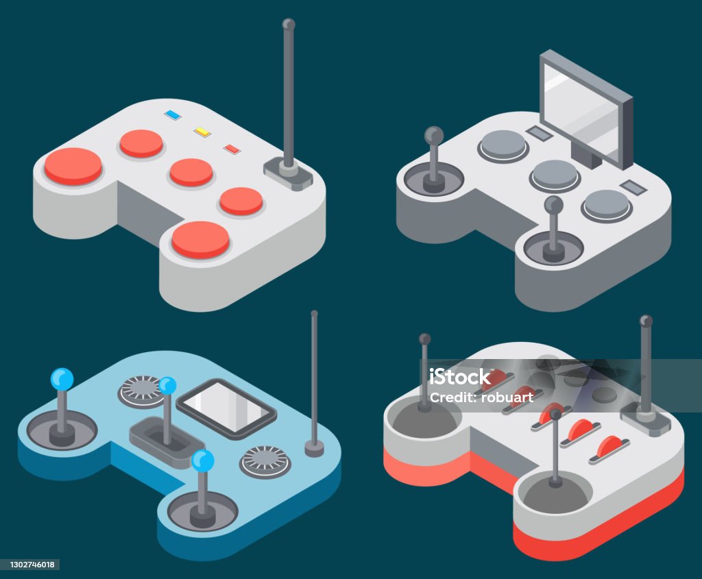 Quadcopter And Remote Controller Drone Vector Stock Illustration ...