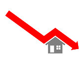 istock Falling of real estate 1302746126