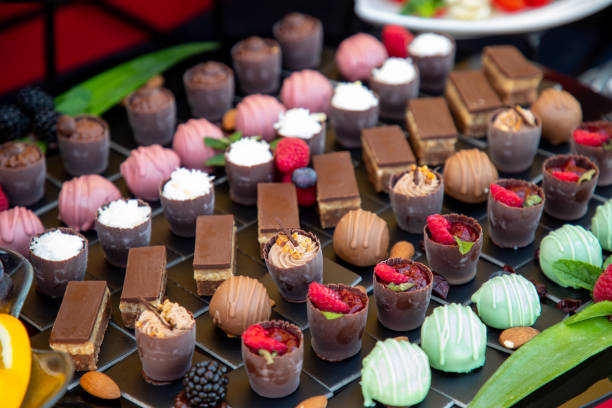 Choice of truffles on buffet