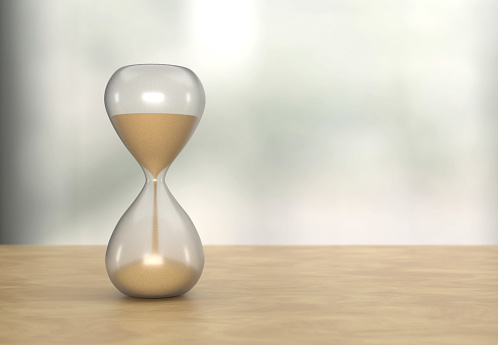 hourglass isolated on a grey. 3d illustration