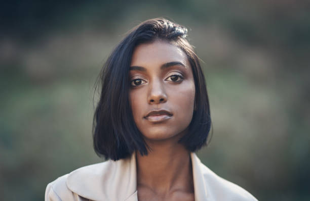 Just incase you need reminding, you're beautiful Cropped shot of a beautiful young woman standing outdoors bobbed hair stock pictures, royalty-free photos & images