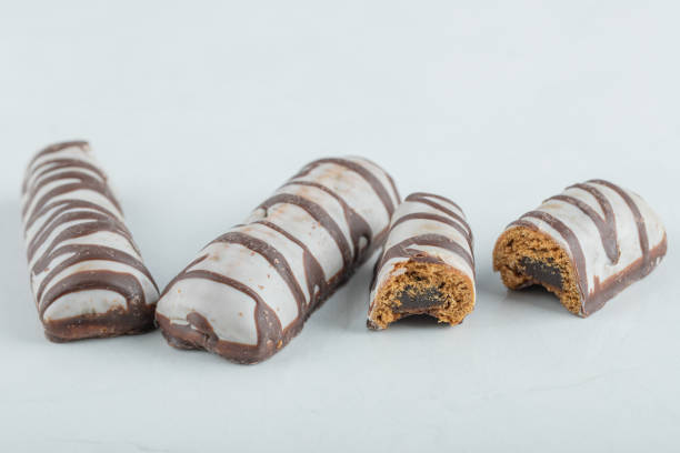 istock Delicious chocolate bars on a white background 1302757126
