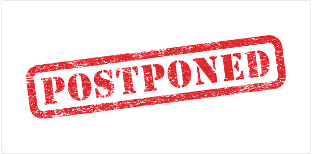 istock Postponed grunge style rubber stamp. Vector illustration image. Isolated on white background. 1302758981