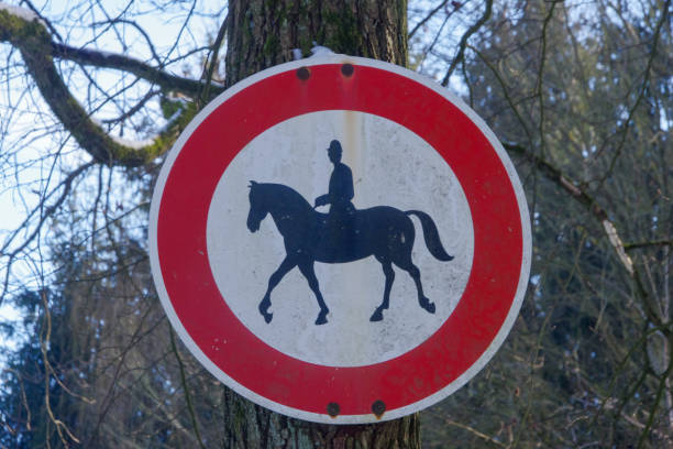 istock Traffic sign saying Riding prohibited 1302759089