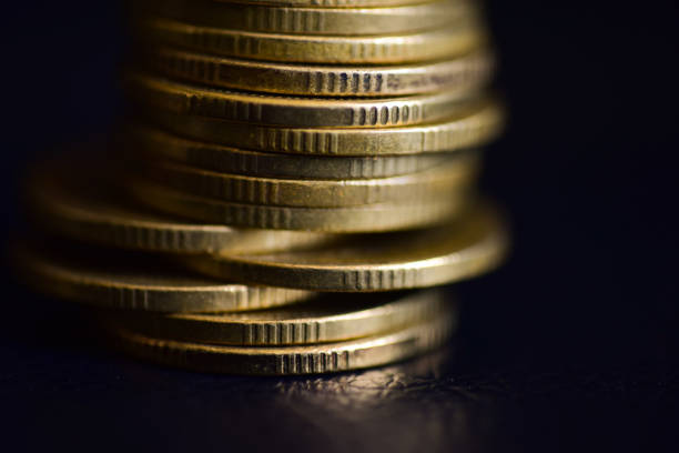 istock Close up coins with macro lens 1302759348
