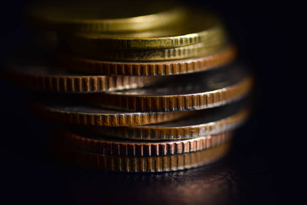 istock Close up coins with macro lens 1302759365