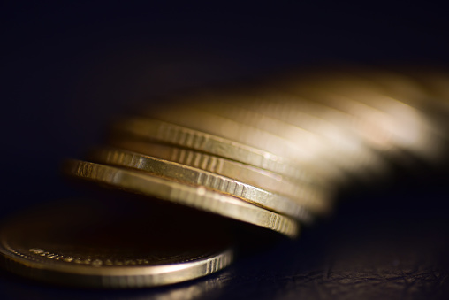 Close up coins with macro lens