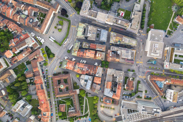 istock Fribourg top down view in Switzerland 1302760248