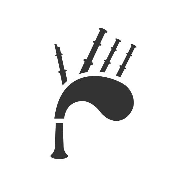 ilustraciones, imágenes clip art, dibujos animados e iconos de stock de icono del instrumento musical bagpipes - gaitero