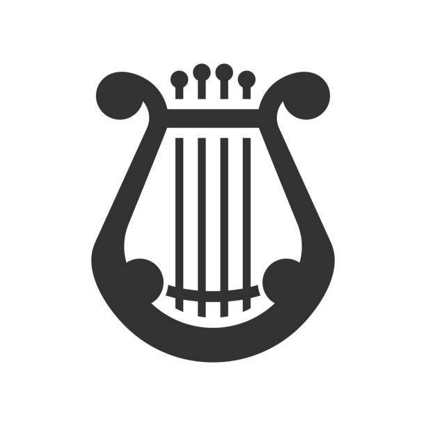 ilustraciones, imágenes clip art, dibujos animados e iconos de stock de icono del instrumento musical lyre - lyre