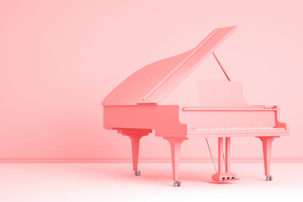 istock Pink grand piano in pink room 1302763059