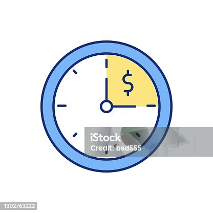 istock Working hours RGB color icon 1302763222