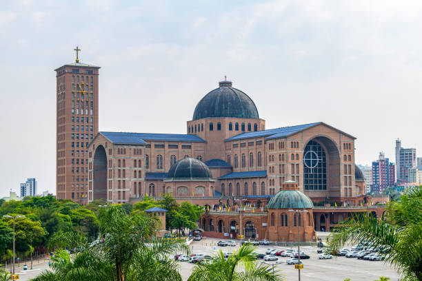 National Sanctuary of Aparecida, patron saint of Brazil. Aparecida do Norte Aparecida, São Paulo, Brazil - October 7, 2020: National Sanctuary of Aparecida, patron saint of Brazil santana photos stock pictures, royalty-free photos & images