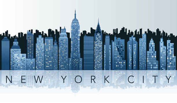 new york şehir mesajı - empire state building stock illustrations