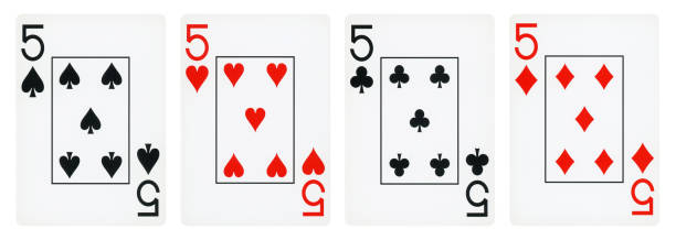 istock Five of Six playing cards - isolated 1302769323
