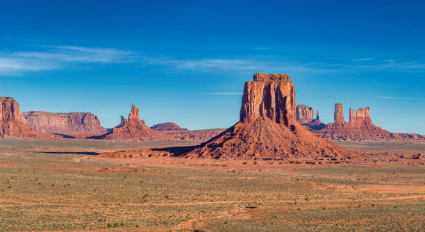 istock Panoramic view of Monument Valley at sunrise 1302769447