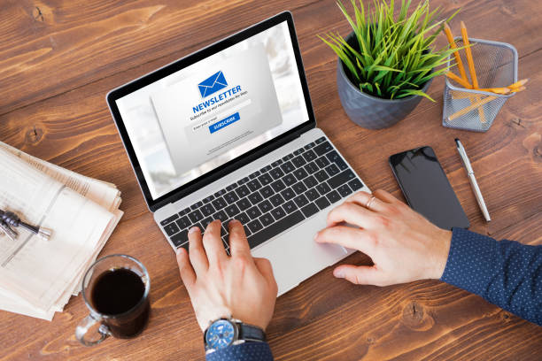 istock Man subscribing to weekly online 1302772502