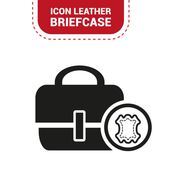 ilustraciones, imágenes clip art, dibujos animados e iconos de stock de icono de un maletín de cuero. - briefcase luggage brown black