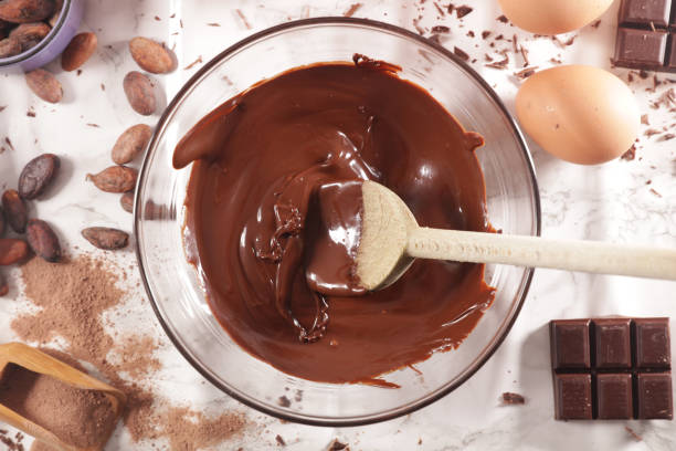 istock chocolate with ingredient for chocolate cake- top view 1302784384