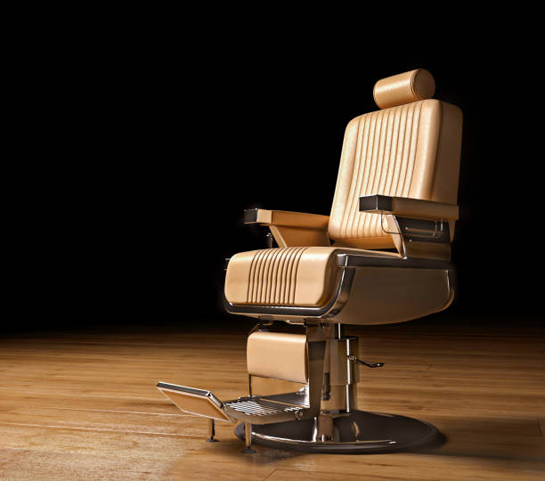Barbershop tools on a dark background. 3d illustration