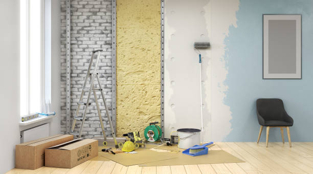istock 3d render of room construction process with flowing down paint from the ceiling  3d illustration 1302785477
