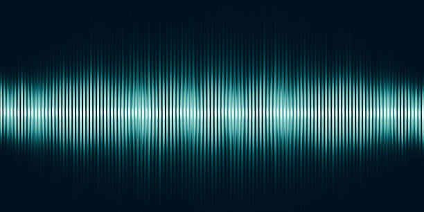 musik-sound-wellen pulswellen-graph frequenz und spektrum getrennt auf schwarzem hintergrund 3d-illustration - welle grafiken stock-fotos und bilder