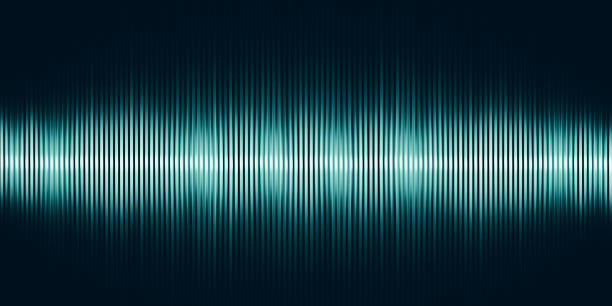 Music sound waves Pulse wave graph Frequency and spectrum separately on black background 3d illustration