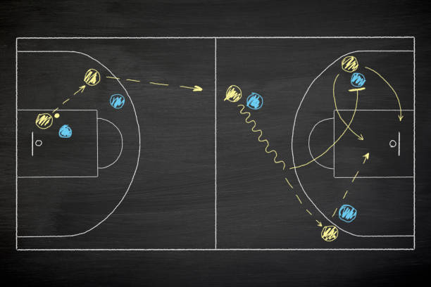 농구 전술과 전략의 개념 - play offense sport plan 뉴스 사진 이미지
