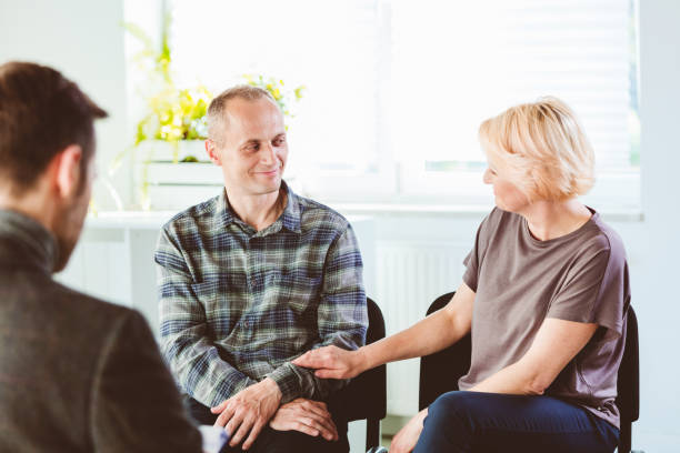 istock Couple talking with psychotherapist 1302787142