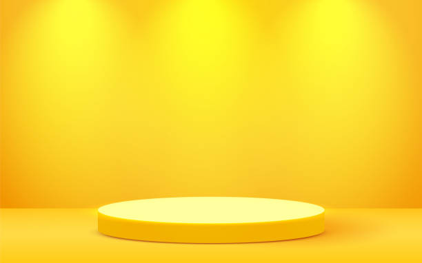 istock Stage Podium Scene for Award Ceremony illuminated with spotlight. Award ceremony concept. Stage backdrop. 1302789968