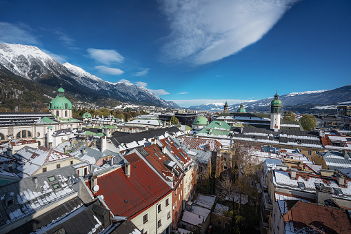 Aerial view of Innsbruck city - Innsbruck, Tyrol, Austria