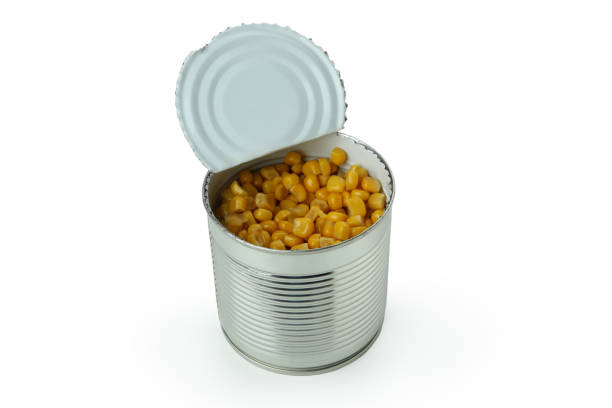 istock Tin of canned corn isolated on white background 1302795603