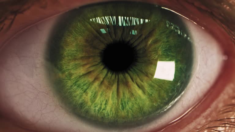 Macro shot of Human Eye Smartphone Screen Reflection Iris Technology Addiction Social Networks