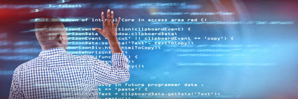 istock Composite image of man gesturing against white background 1302805782