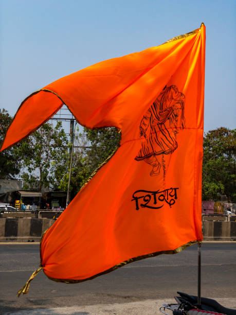 saffron flag india - conquerer imagens e fotografias de stock