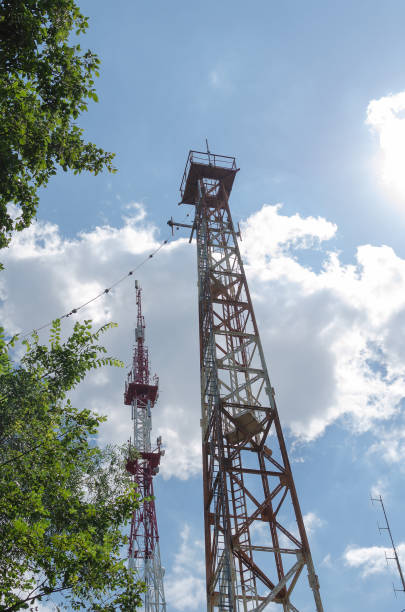 istock metal communication tower against the sky 1302812228