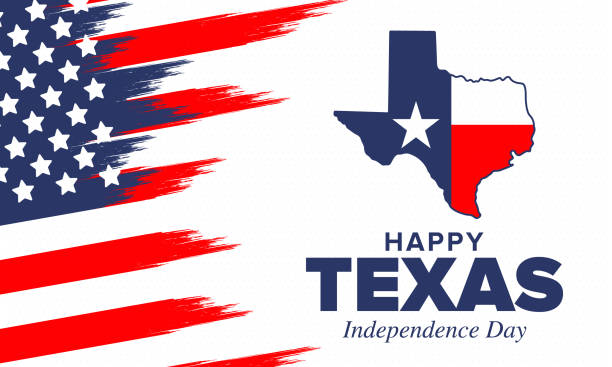 illustrations, cliparts, dessins animés et icônes de jour de l’indépendance du texas. vacances de la liberté aux états-unis, célébrées annuellement en mars. drapeau solitaire d’étoile. drapeau du texas. signe patriotique et éléments. affiche, carte, bannière et arrière-plan. illustration vecto - politics american culture government democratic party