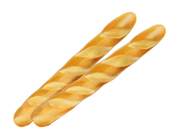 ilustrações, clipart, desenhos animados e ícones de baguete francesa fresca. ilustração vetorial. - bread white background isolated loaf of bread