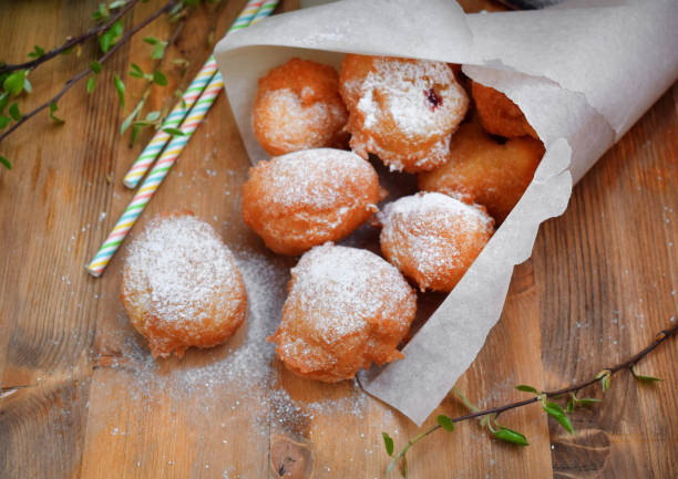 istock Doughnuts Beignet with sugar powder 1302816273