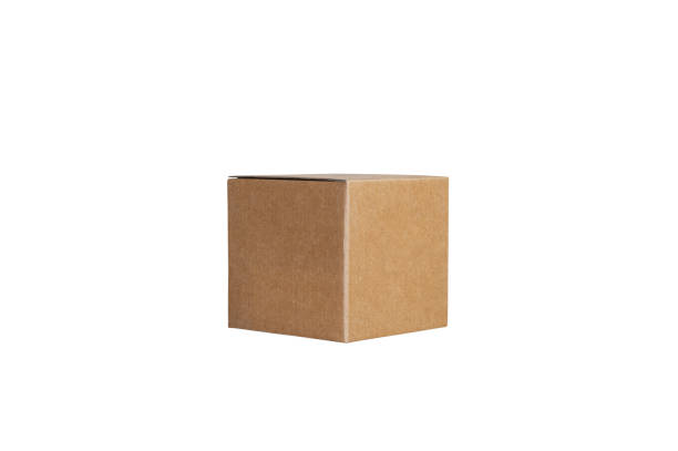 istock Brown paper box isolated on white background. Parcel delivery concept 1302816383