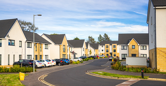 Newbuild homes on a housing estate in the UK.