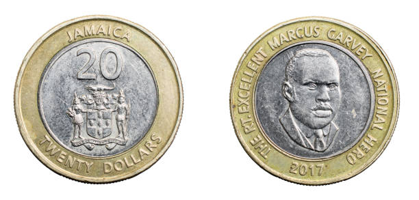 istock jamaica twenty dollar coin on white isolated background 1302820348